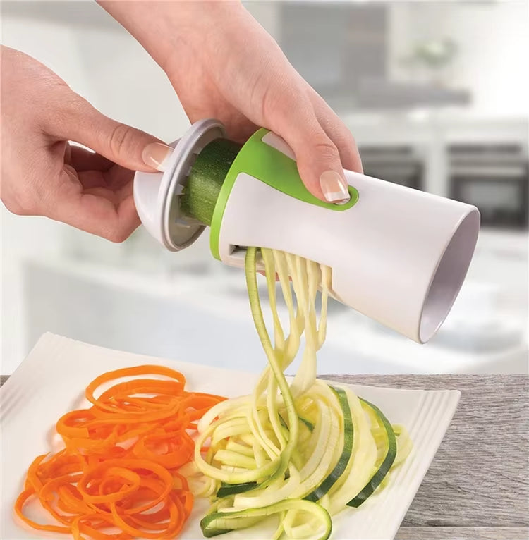 3 in 1 Vegetable Spiralizer Portable Stainless Steel Slicer Veggie Pasta and Spaghetti Maker for Low Carb Gluten Free Meals